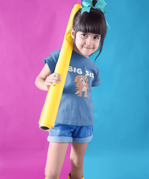 big sis round neck 100% cotton t shirt