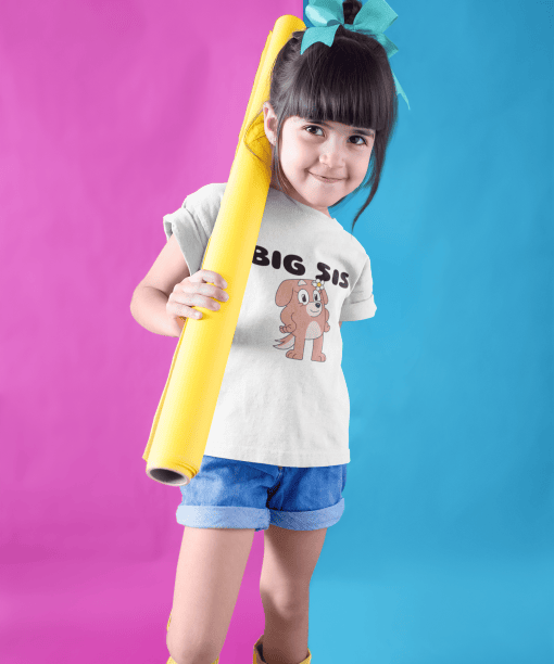 big sis round neck 100% cotton t shirt