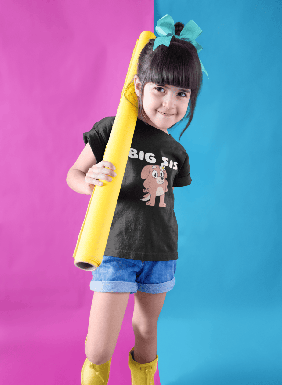 big sis round neck 100% cotton t shirt