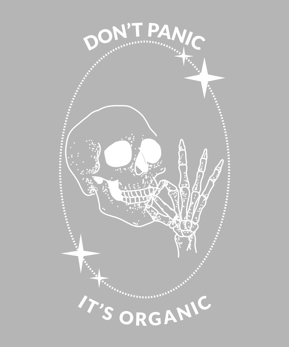 don't panic , it's organic half sleeve unisex cotton t shirt no fancy