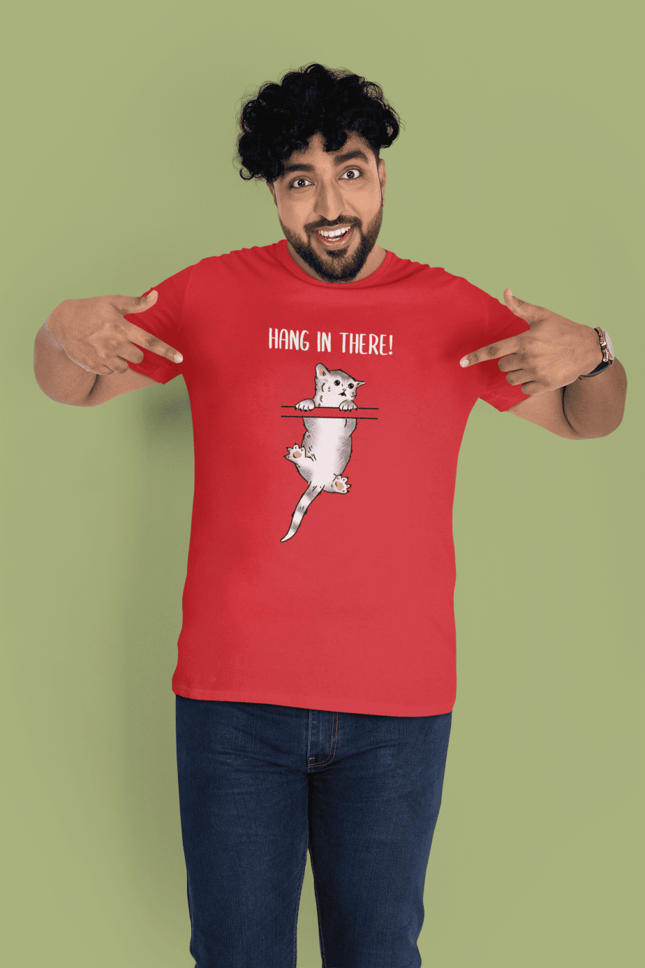 hang in there! half sleeve unisex cotton t shirt
