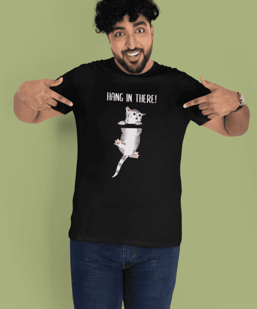 hang in there! half sleeve unisex cotton t shirt