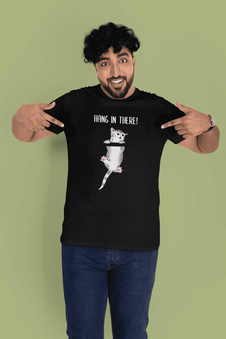 hang in there! half sleeve unisex cotton t shirt