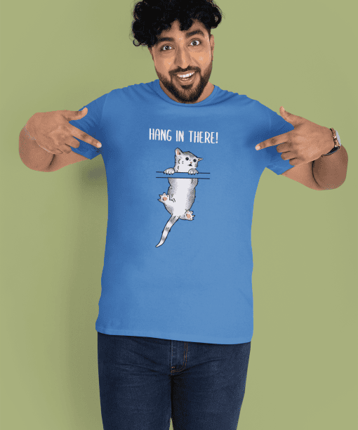 hang in there! half sleeve unisex cotton t shirt