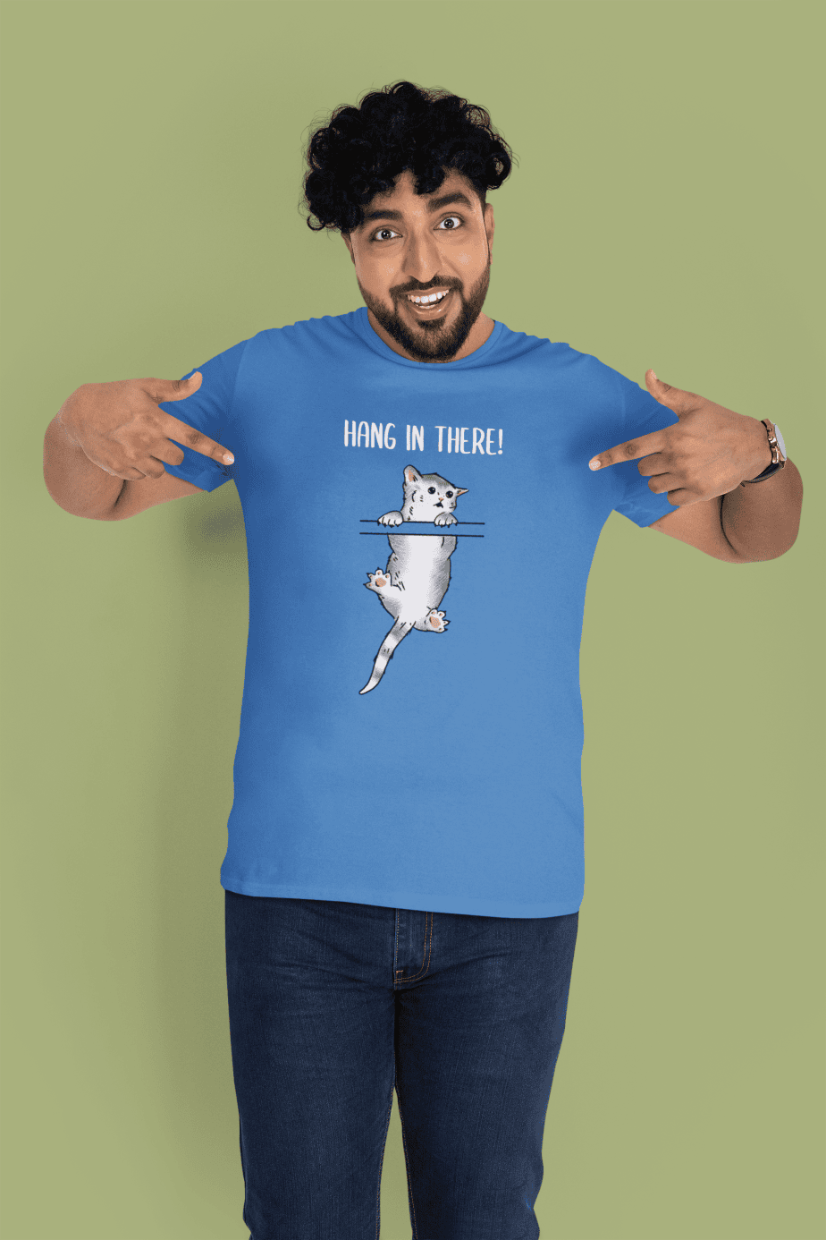 hang in there! half sleeve unisex cotton t shirt