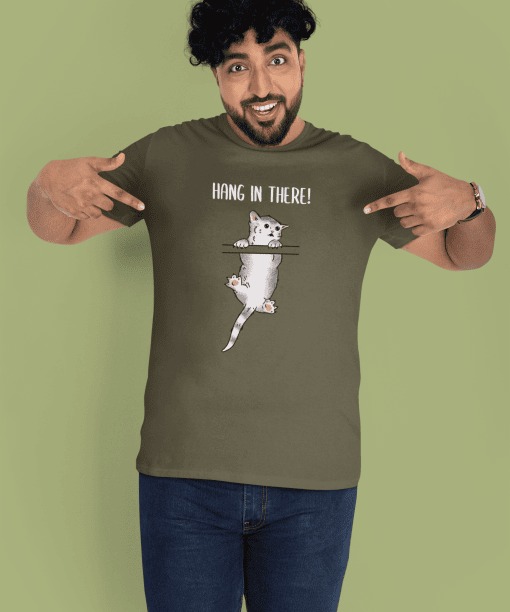 hang in there! half sleeve unisex cotton t shirt