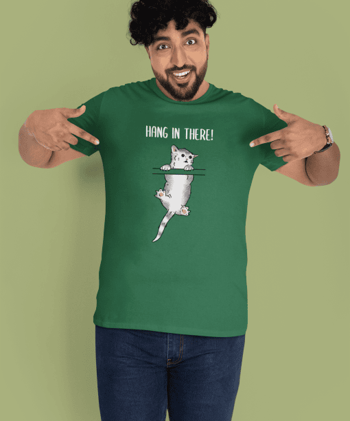 hang in there! half sleeve unisex cotton t shirt
