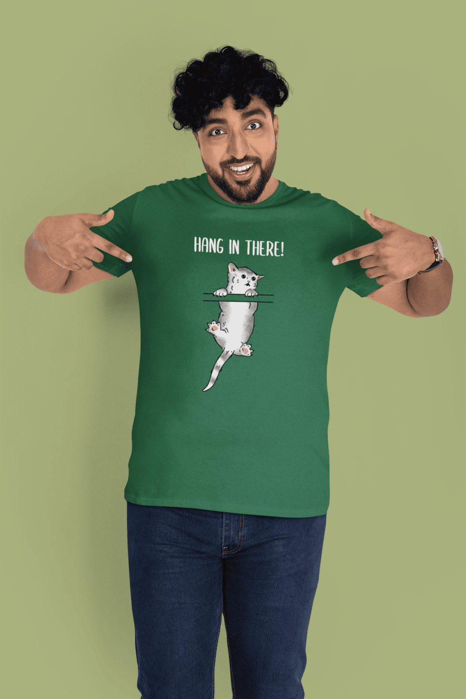 hang in there! half sleeve unisex cotton t shirt
