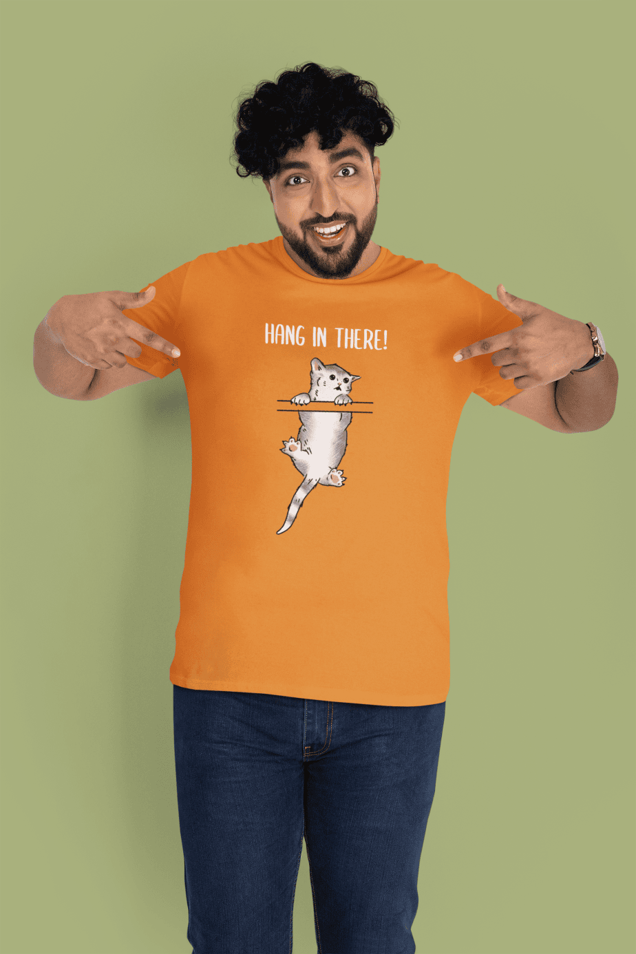 hang in there! half sleeve unisex cotton t shirt