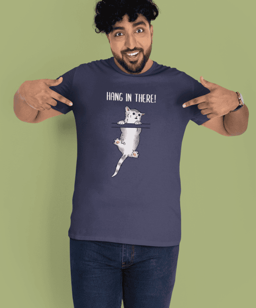 hang in there! half sleeve unisex cotton t shirt