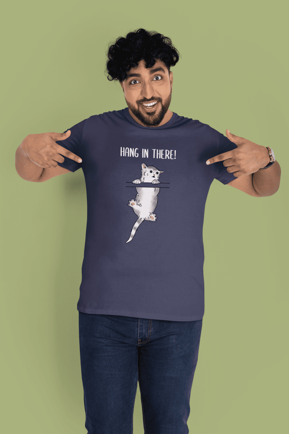 hang in there! half sleeve unisex cotton t shirt