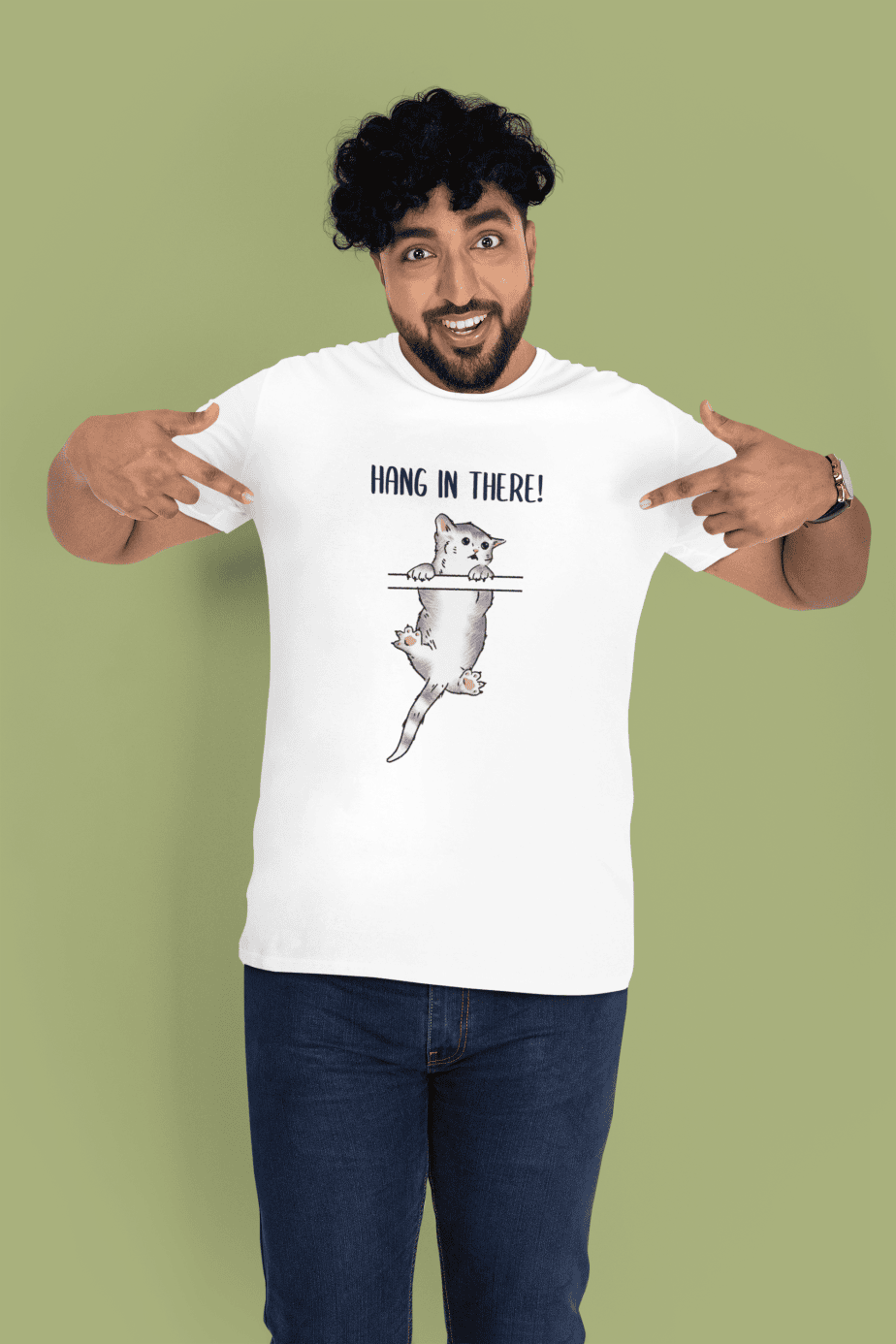 hang in there! half sleeve unisex cotton t shirt