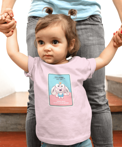 cute bunny round neck 100% cotton t shirt