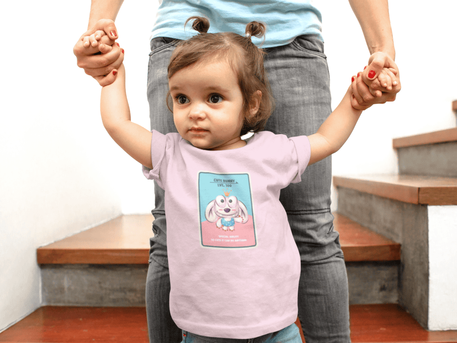cute bunny round neck 100% cotton t shirt