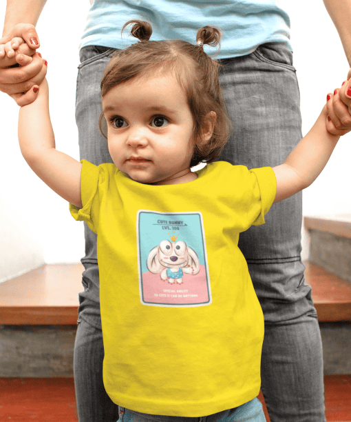cute bunny round neck 100% cotton t shirt