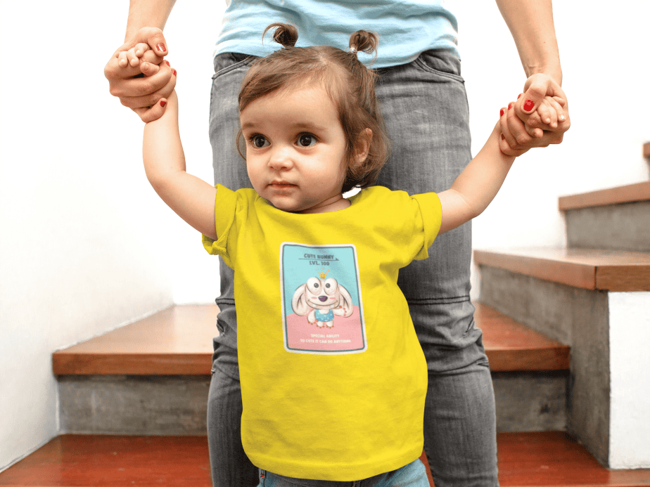 cute bunny round neck 100% cotton t shirt