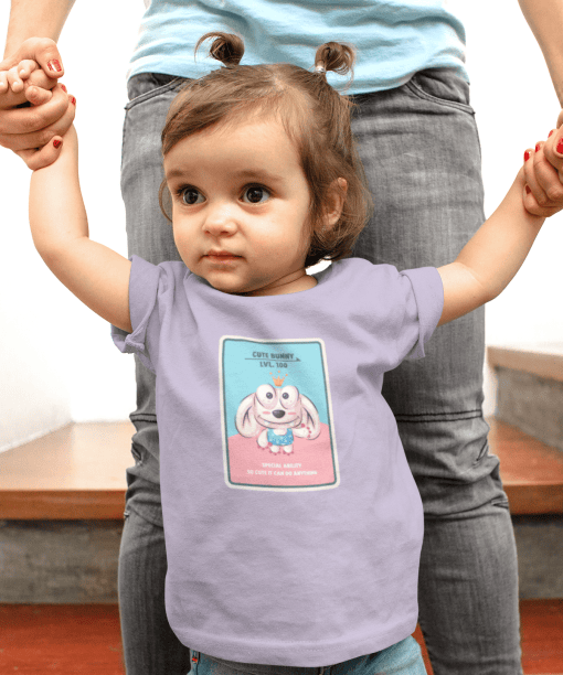 cute bunny round neck 100% cotton t shirt