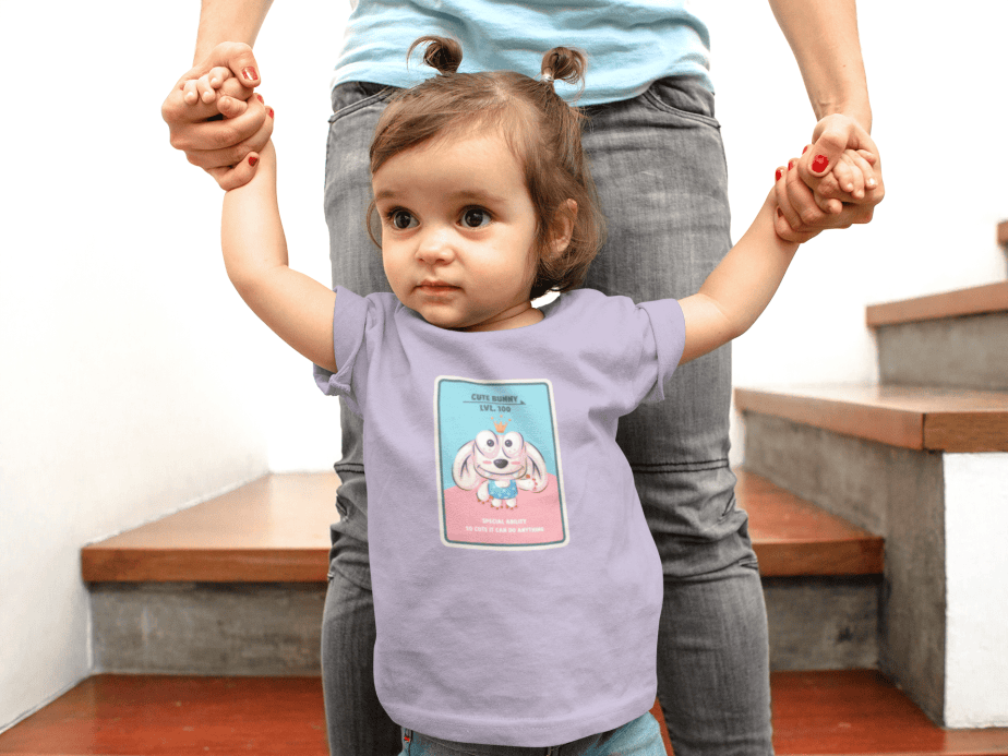 cute bunny round neck 100% cotton t shirt