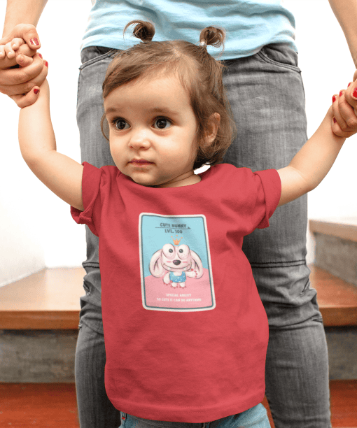 cute bunny round neck 100% cotton t shirt