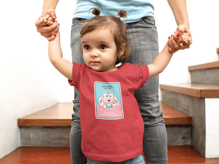 cute bunny round neck 100% cotton t shirt