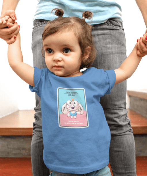 cute bunny round neck 100% cotton t shirt