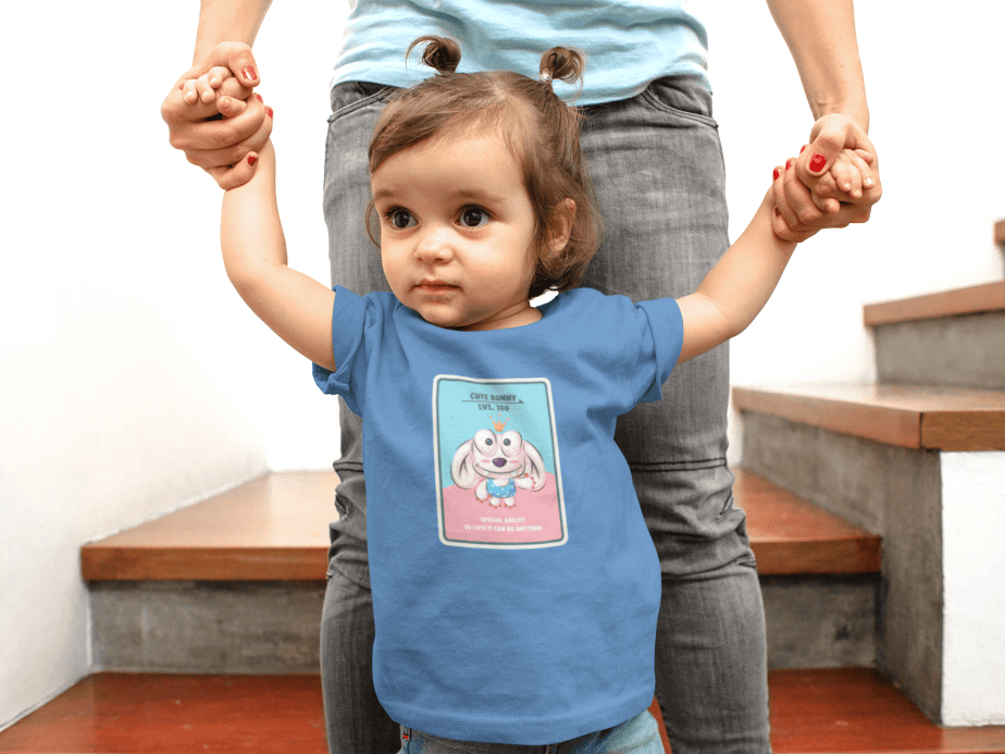 cute bunny round neck 100% cotton t shirt