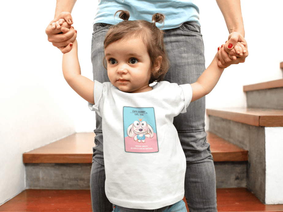 cute bunny round neck 100% cotton t shirt