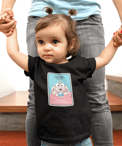cute bunny round neck 100% cotton t shirt