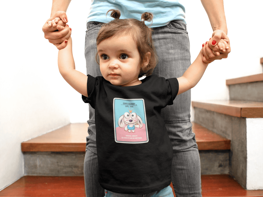 cute bunny round neck 100% cotton t shirt