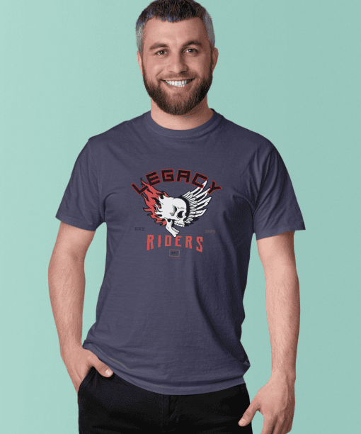 legacy riders half sleeve unisex cotton t shirt