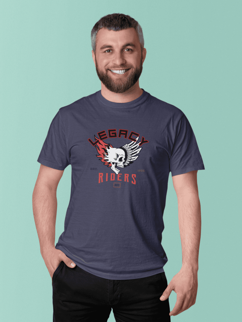 legacy riders half sleeve unisex cotton t shirt