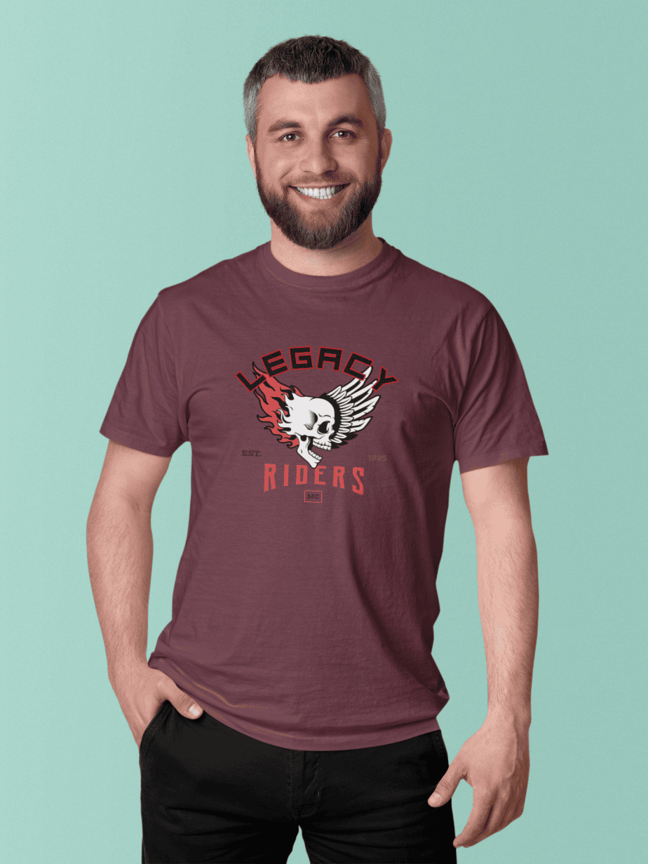 legacy riders half sleeve unisex cotton t shirt