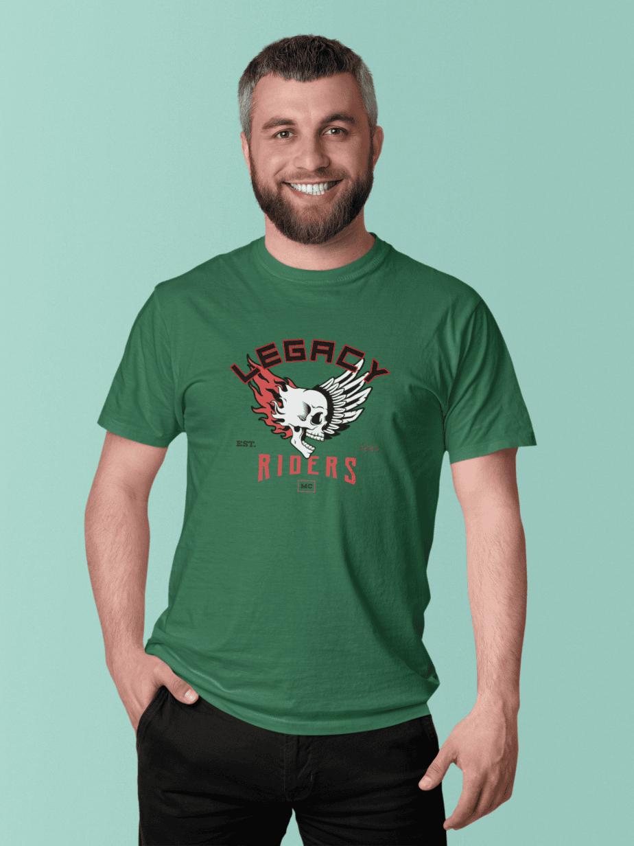 legacy riders half sleeve unisex cotton t shirt