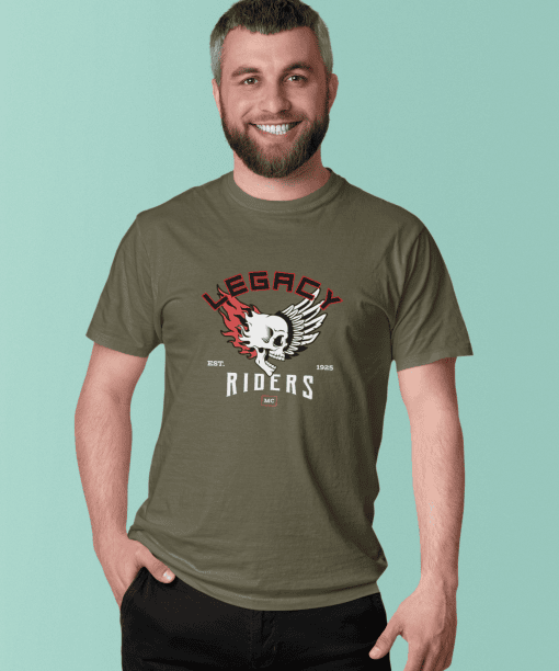legacy riders half sleeve unisex cotton t shirt