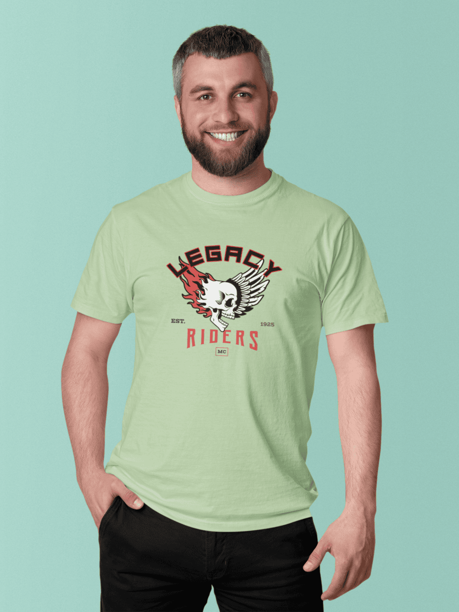 legacy riders half sleeve unisex cotton t shirt