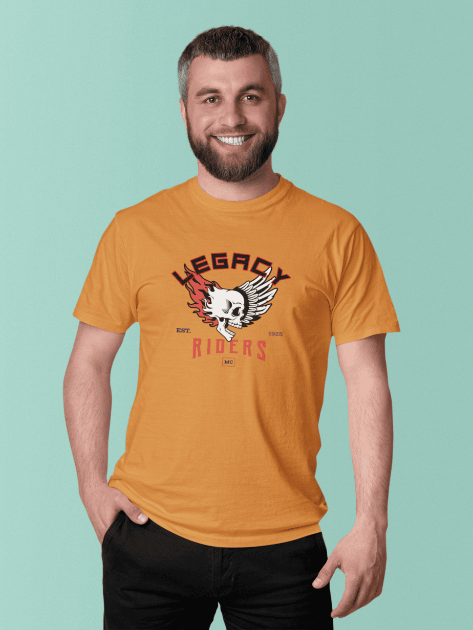 legacy riders half sleeve unisex cotton t shirt