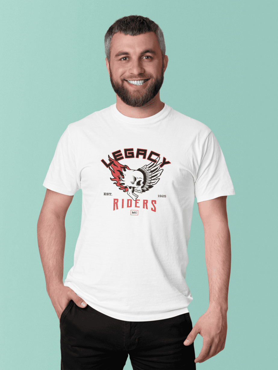 legacy riders half sleeve unisex cotton t shirt