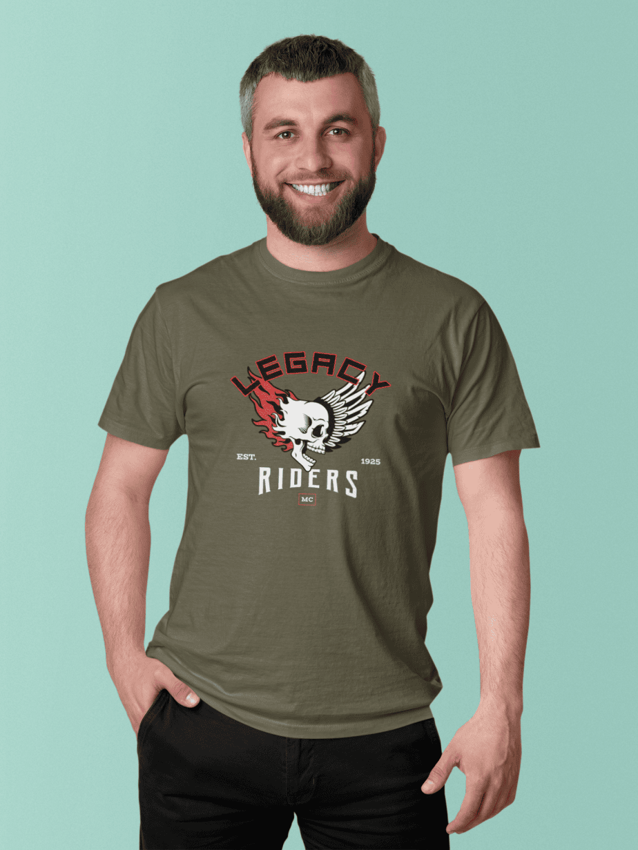 legacy riders half sleeve unisex cotton t shirt