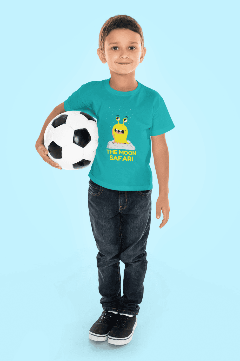 the moon safari / infant round neck 100% cotton t shirt