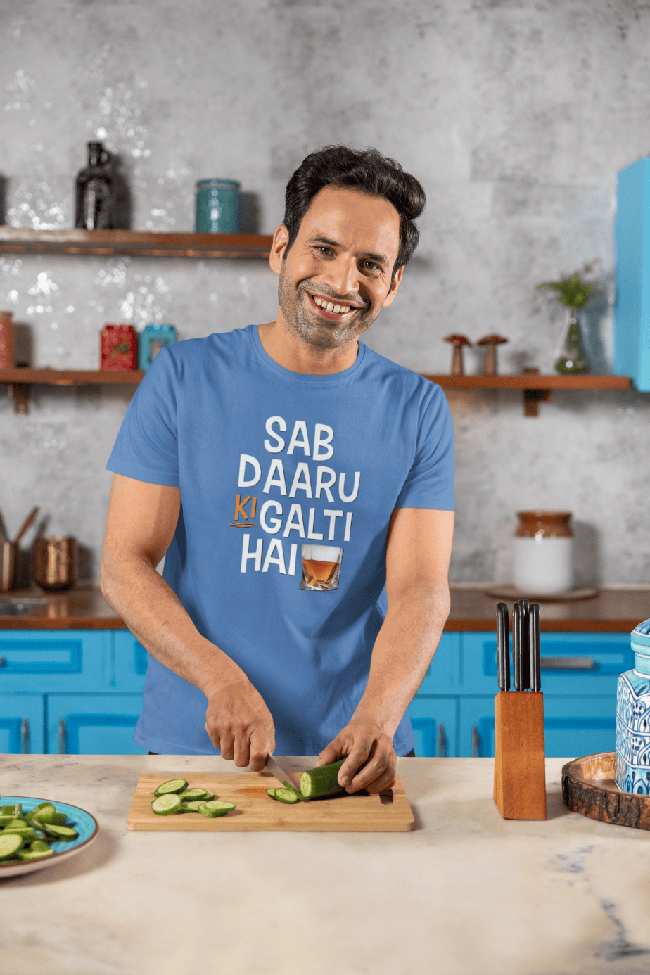 sab daaru ki galti hai half sleeve unisex cotton t shirt