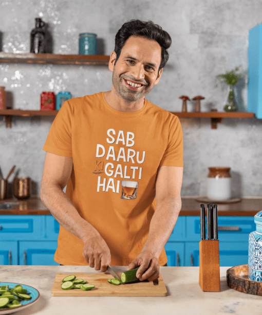 sab daaru ki galti hai half sleeve unisex cotton t shirt