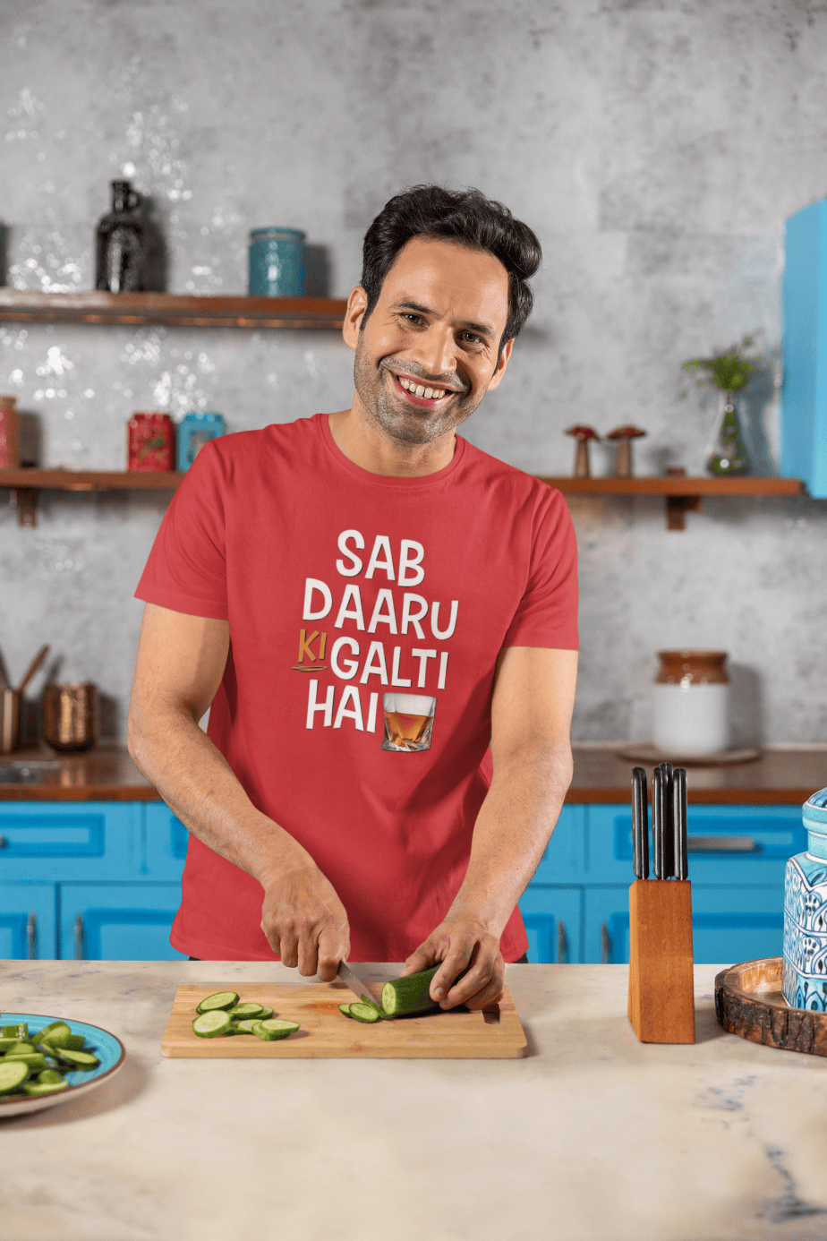 sab daaru ki galti hai half sleeve unisex cotton t shirt