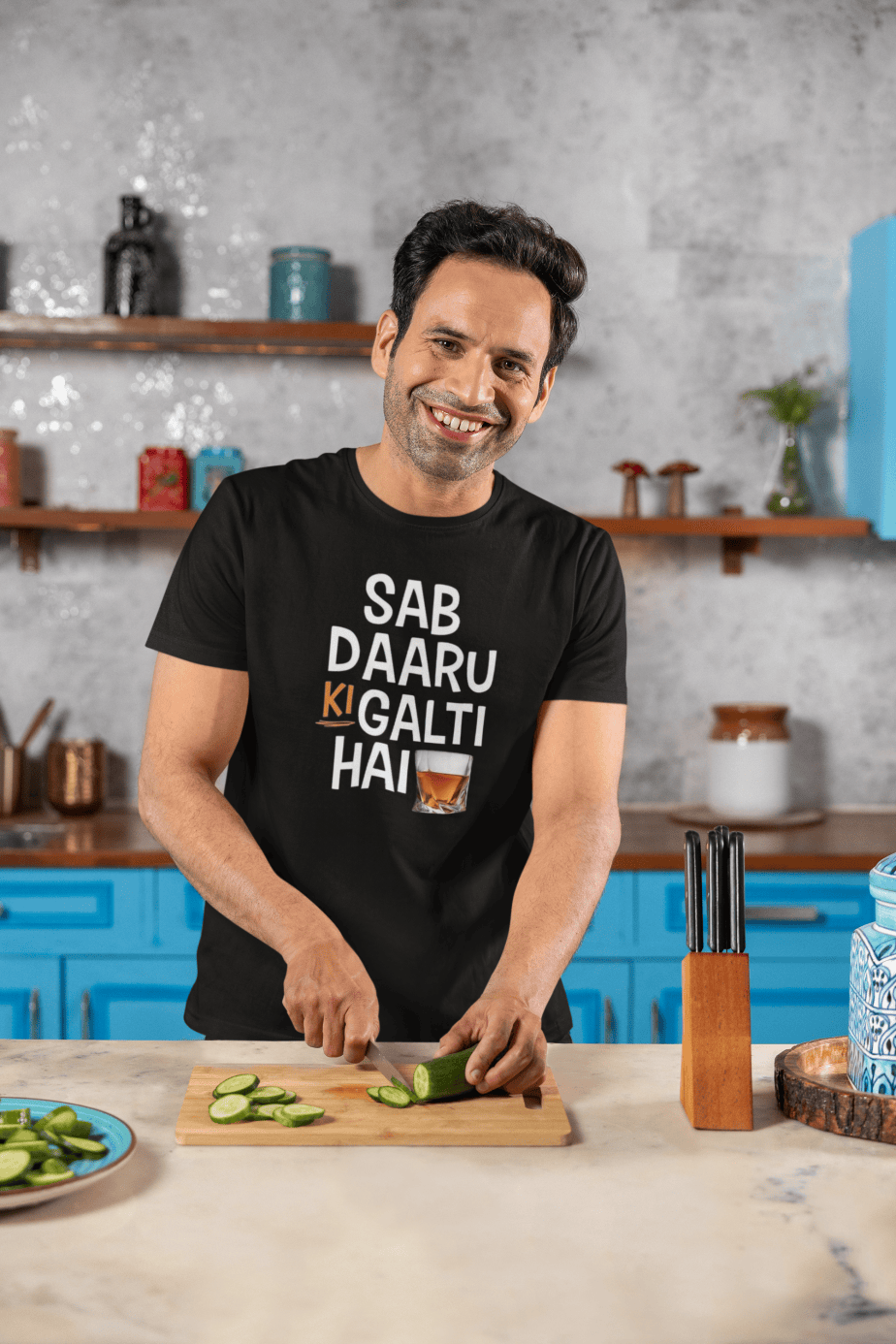 sab daaru ki galti hai half sleeve unisex cotton t shirt