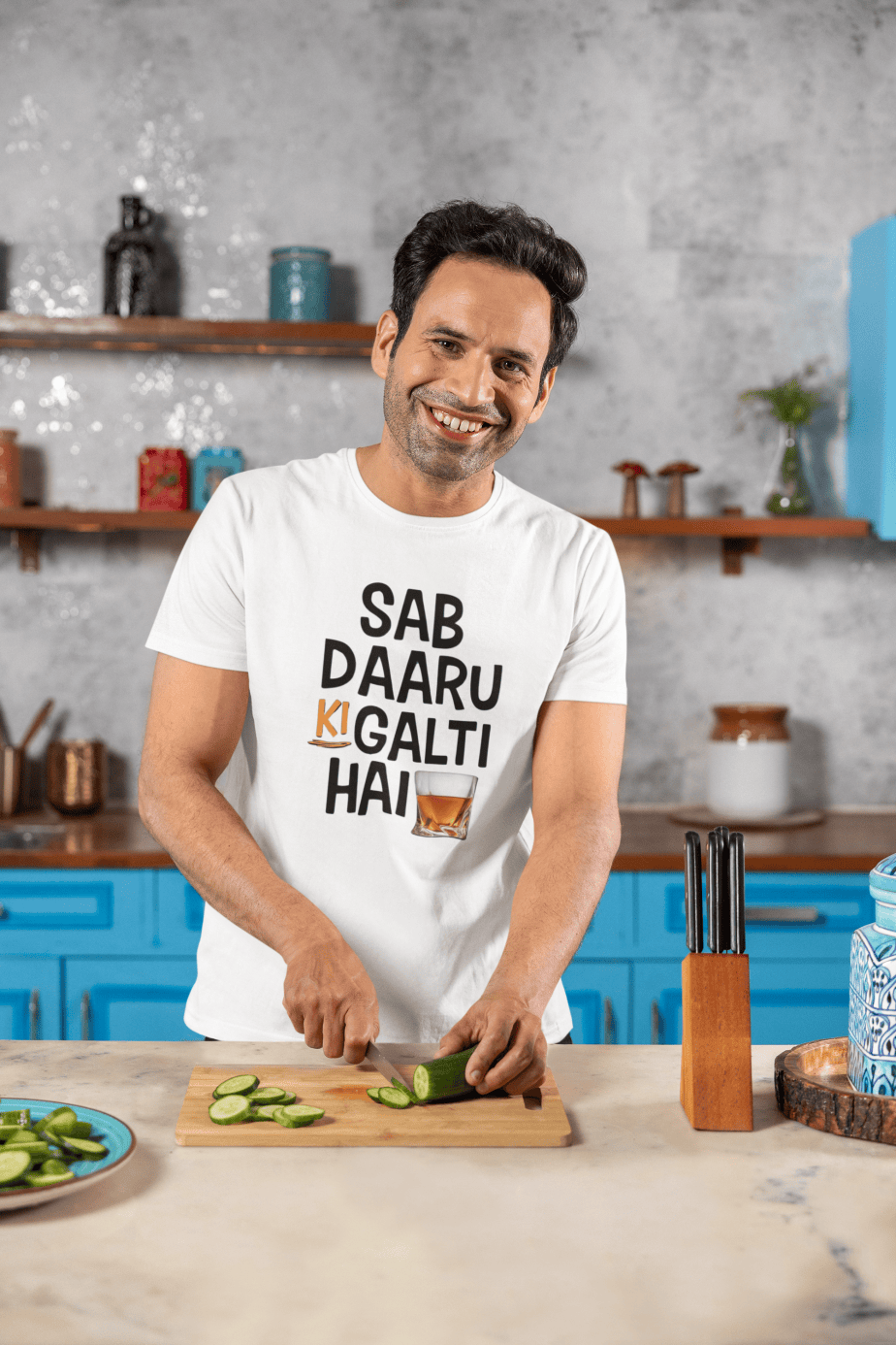 sab daaru ki galti hai half sleeve unisex cotton t shirt