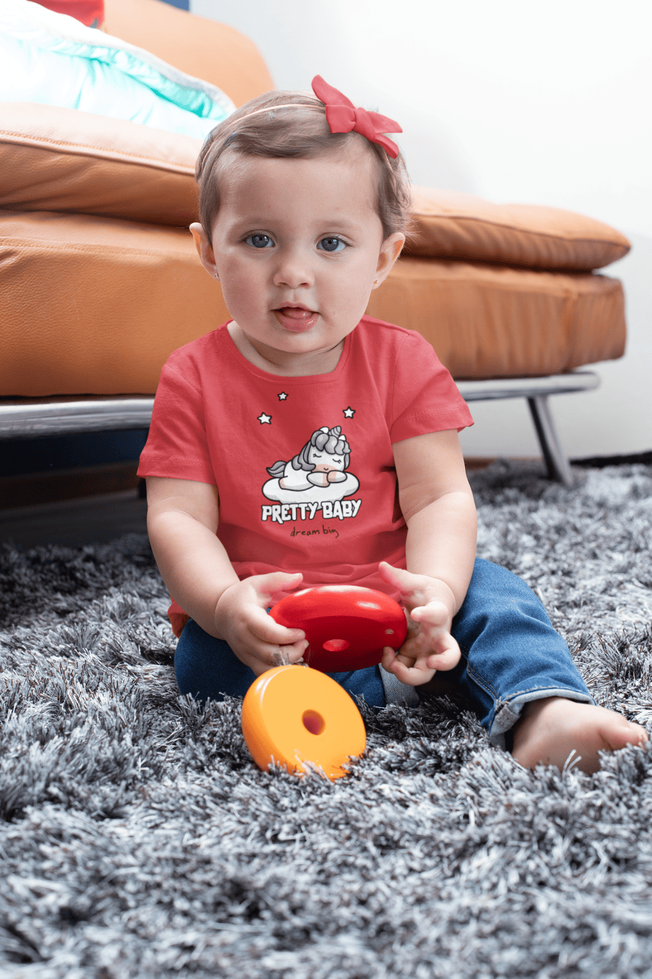 pretty baby dream big round neck 100% cotton t shirt