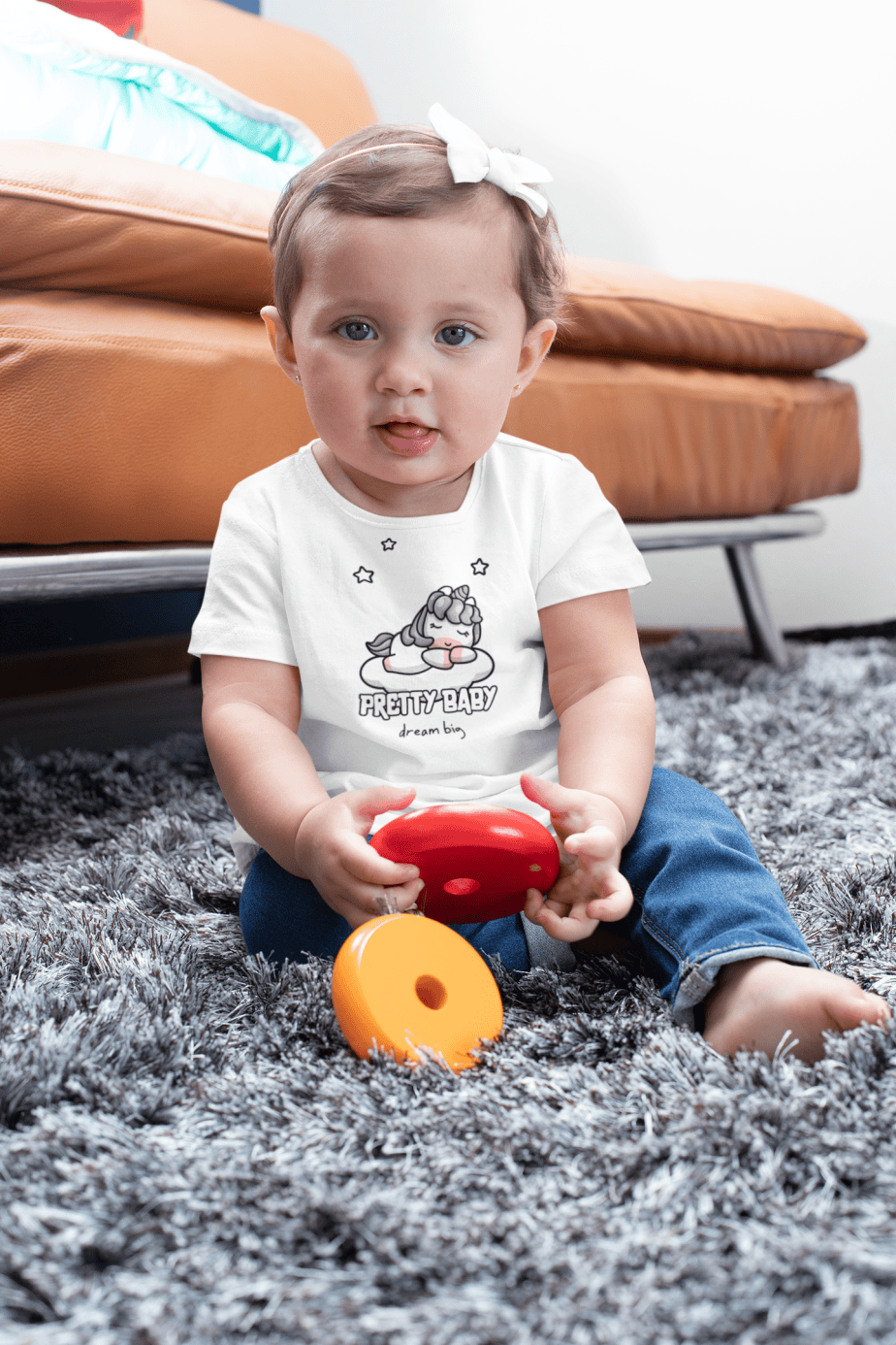 pretty baby dream big round neck 100% cotton t shirt