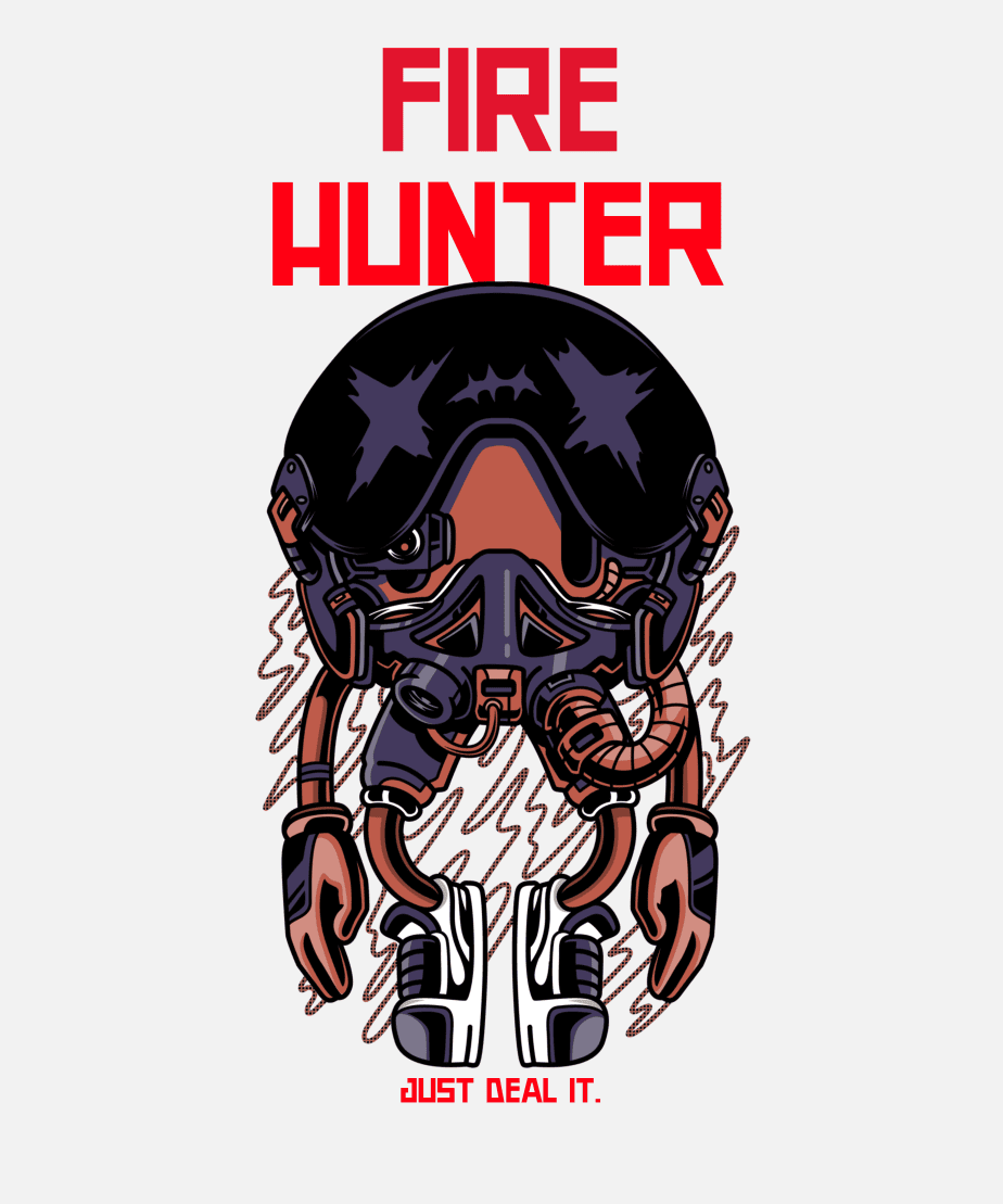 fire hunter half sleeve unisex cotton t shirt