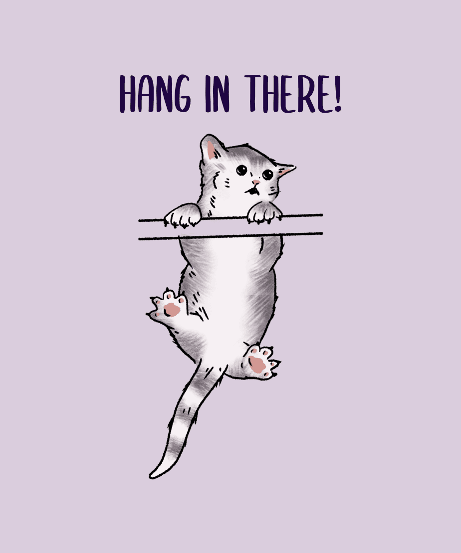 hang in there! half sleeve unisex cotton t shirt