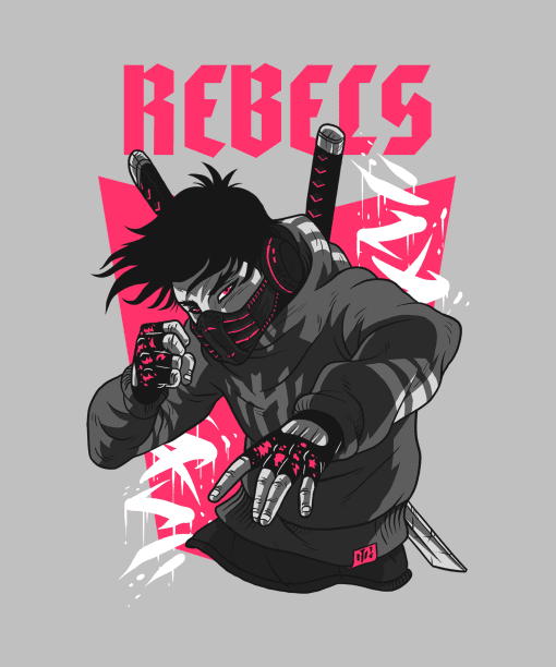 rebels half sleeve unisex cotton t shirt