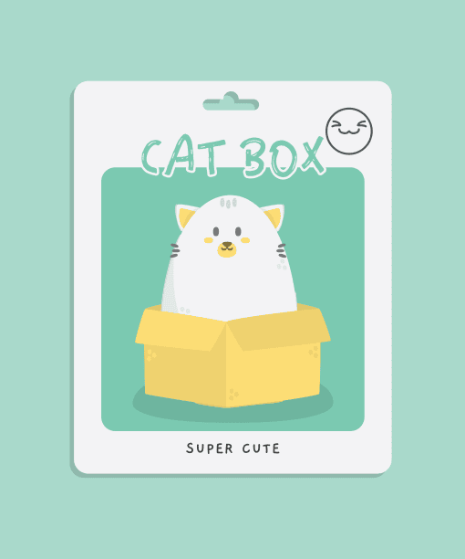 cat box round neck 100% cotton t shirt